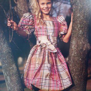 Joan Calabrese Pink Plaid Dress Girls Size 8